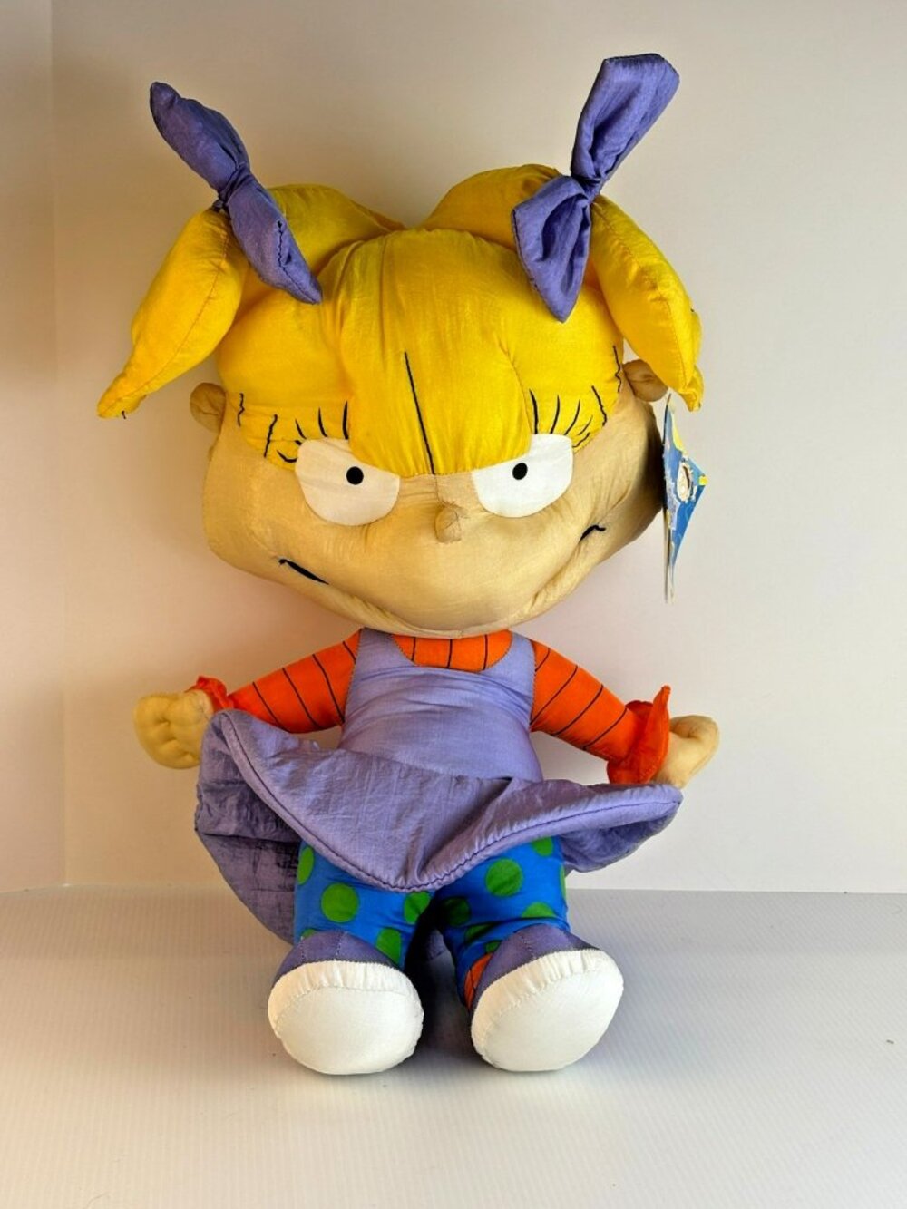 Vintage 1998 Nickelodeon Rugrats Angelica Pickles 23" Satin/Nylon Plush Doll NWT